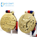 Kostenlose Probe maßgeschneiderte metallvergoldete geprägte Logo-Souvenir-3D-Medaille für internationale Verbände